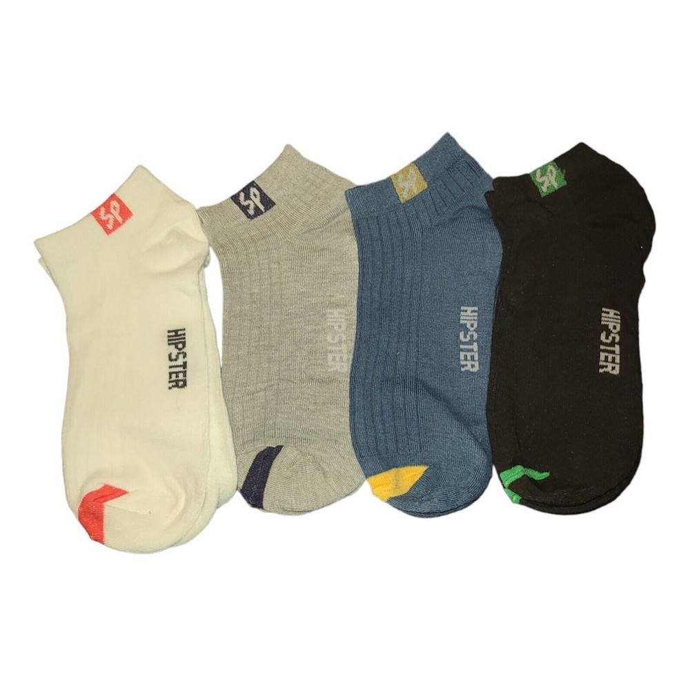 Socks 4 Pairs SP Hipster Men's Ankle No Show Size Medium - Picture 2 of 2